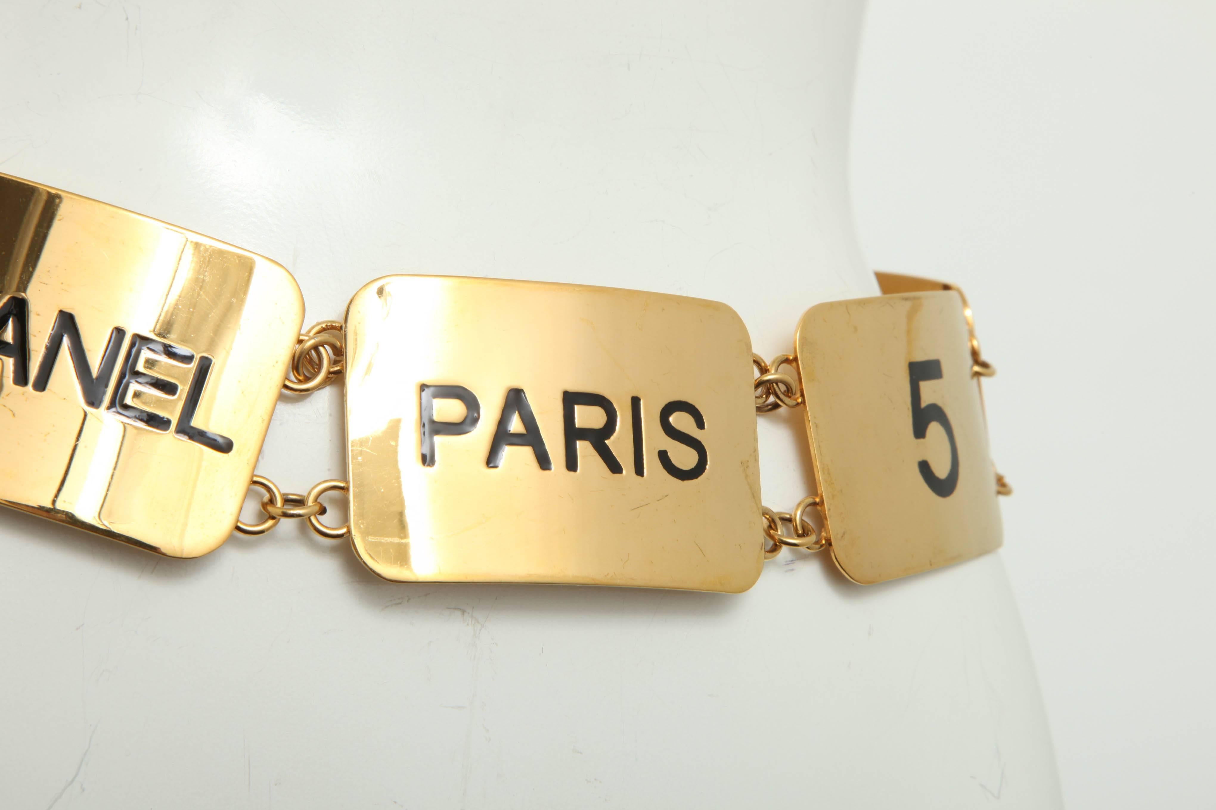 Women's Chanel Vintage COCO Plate Belt For Sale
