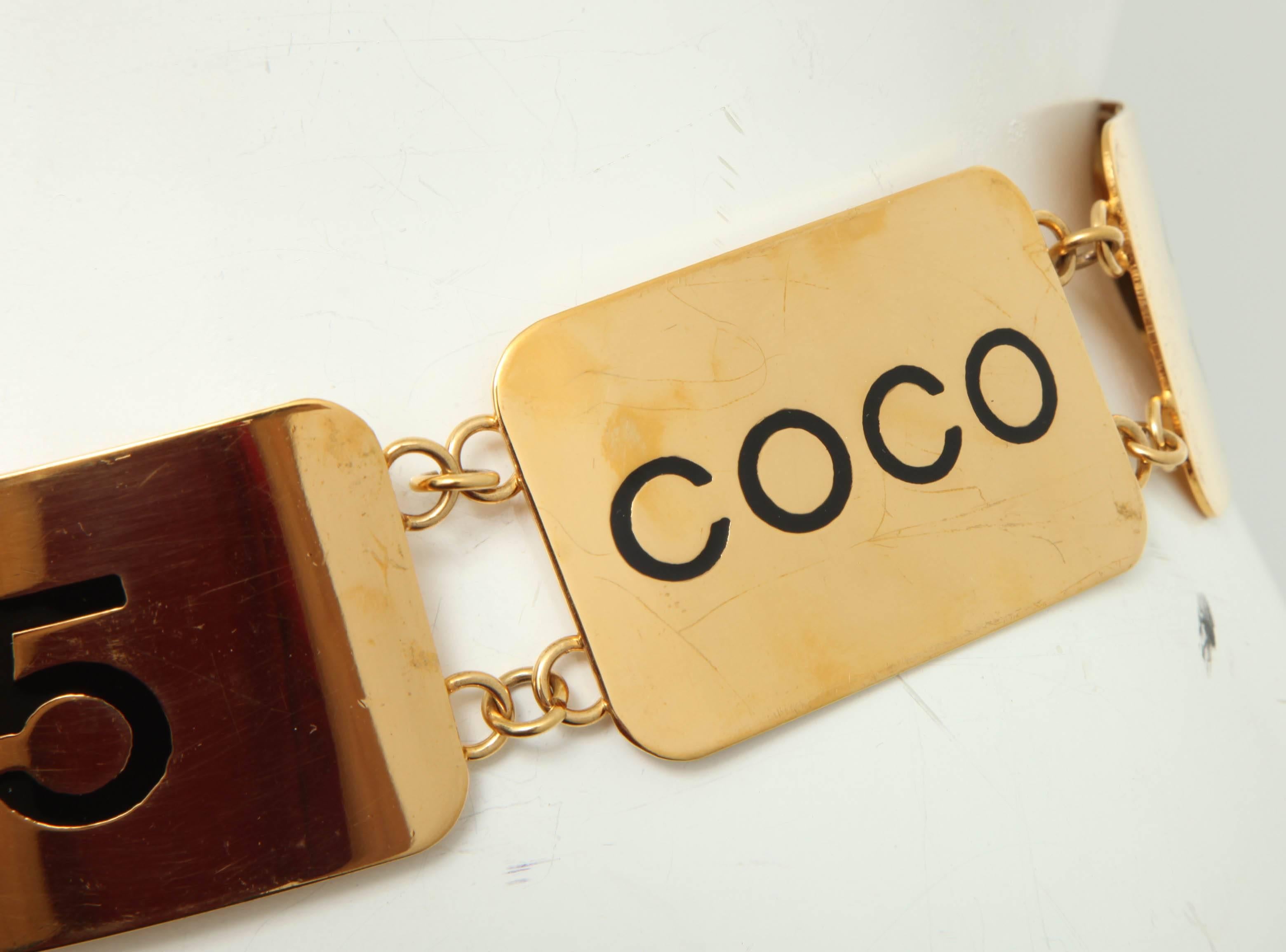 Chanel Vintage COCO Plate Belt For Sale 2