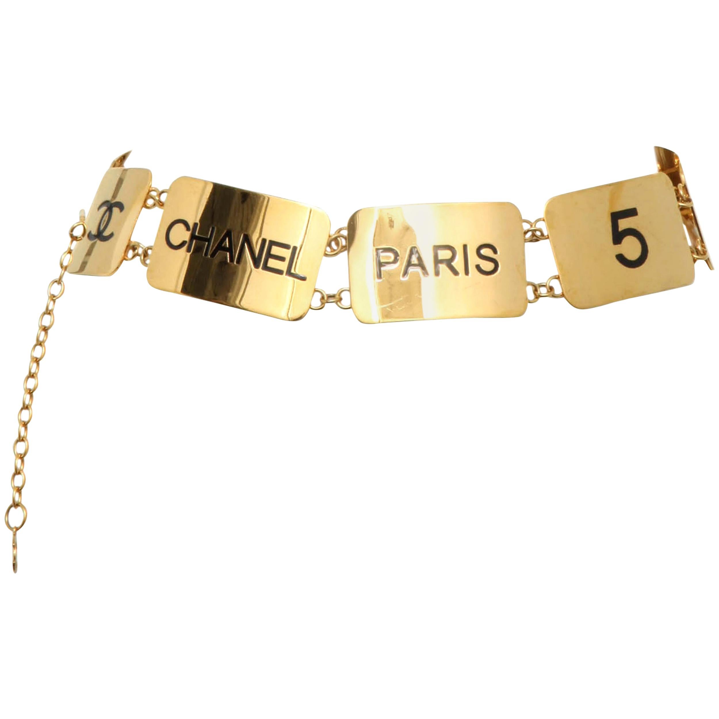 Chanel Vintage COCO Plate Belt For Sale