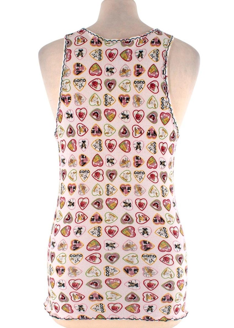 Chanel Vintage Coco Valentine Print Vest at 1stDibs
