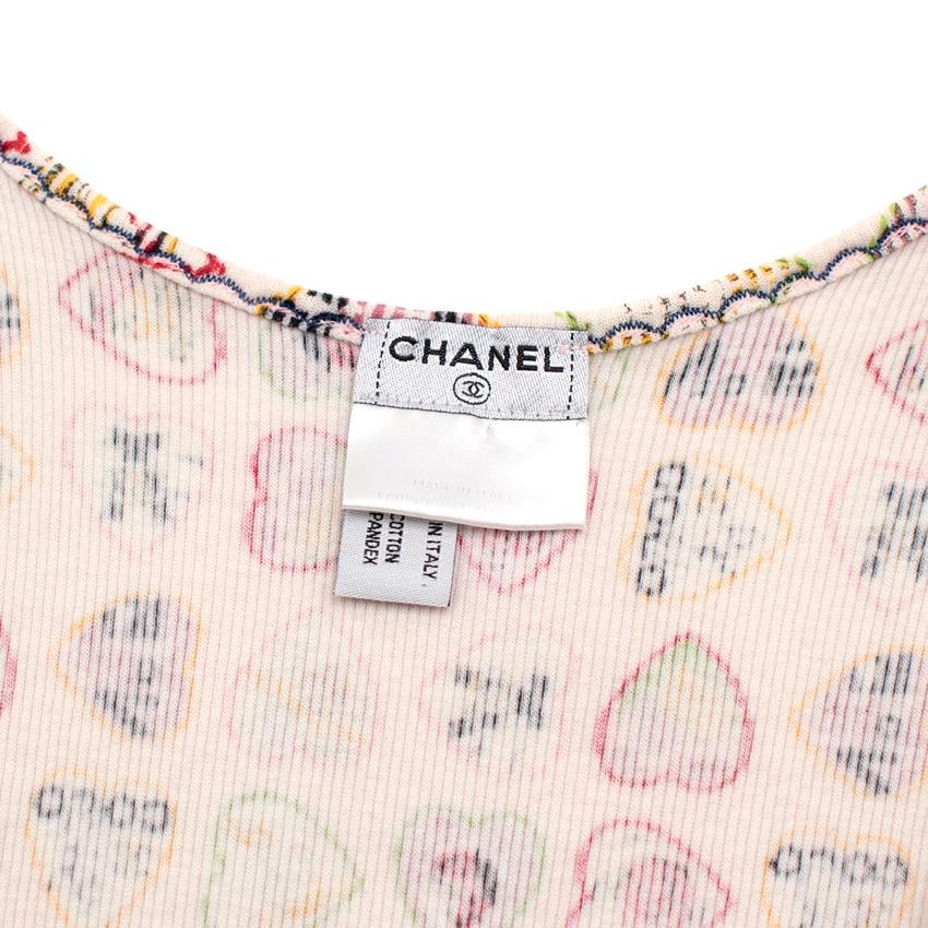 Beige Chanel Vintage Coco Valentine Print Vest