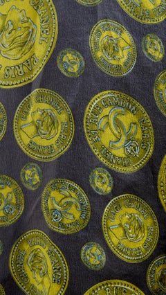 Chanel Vintage Coin Print Silk Blouse