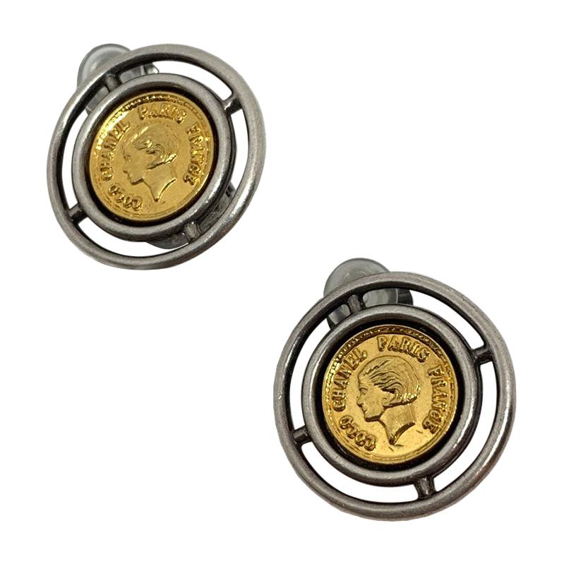 Chanel Vintage Coins Clips Earrings