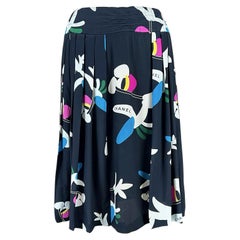Chanel Vintage Collectors CC Planes Pleated Skirt 36 FR