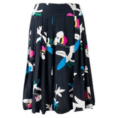 Chanel Vintage Collectors CC Planes Pleated Skirt 36 FR