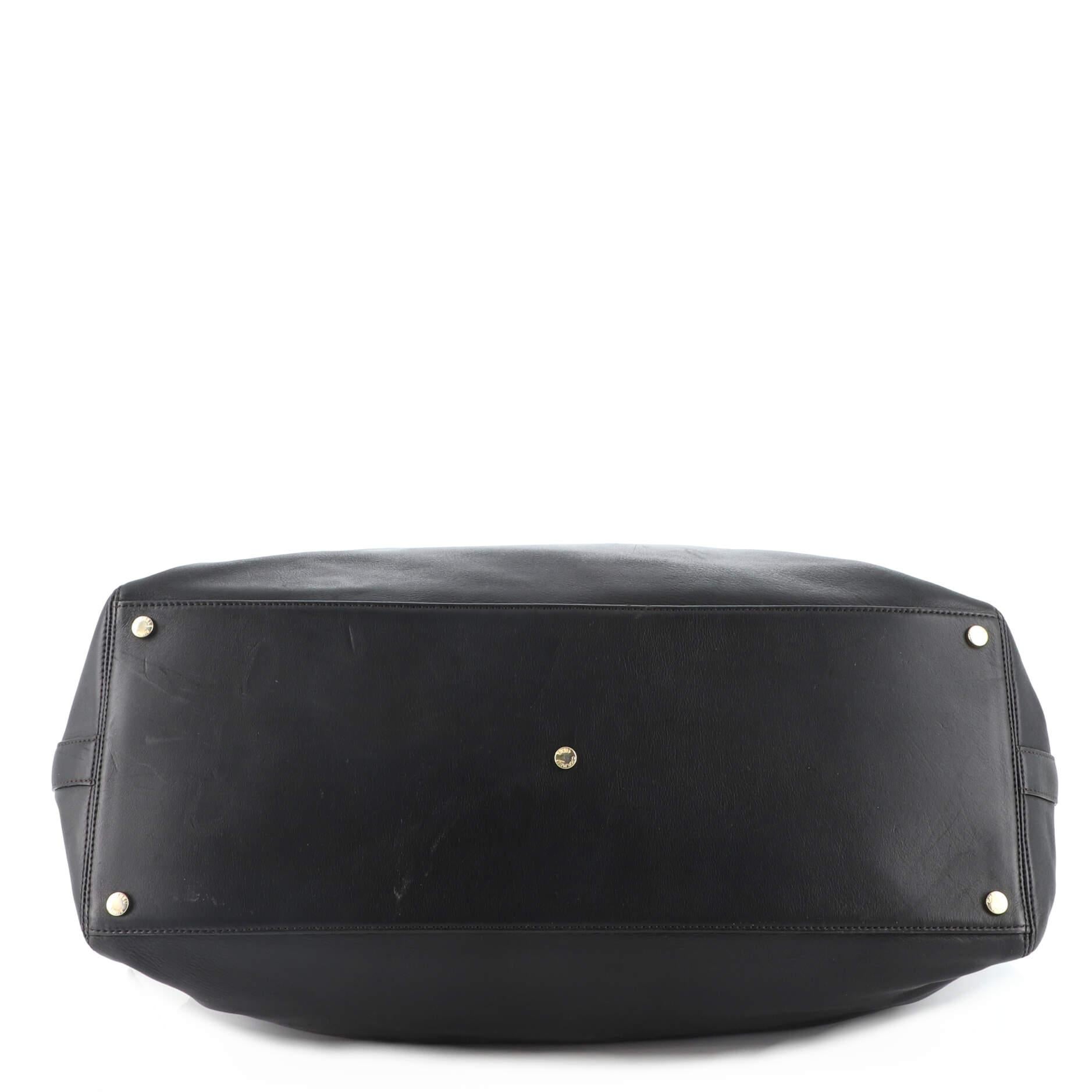 Black Chanel Vintage Convertible Weekender Bag Leather Large
