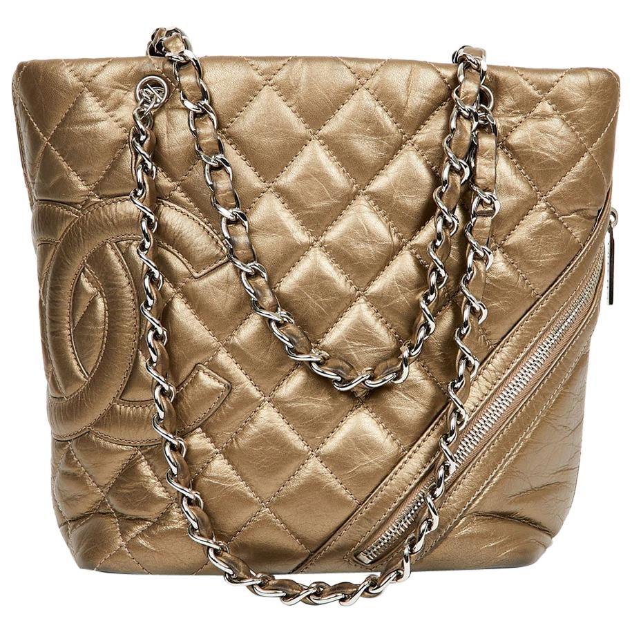 CHANEL Vintage Copper Quilted Leather Bucket Bag