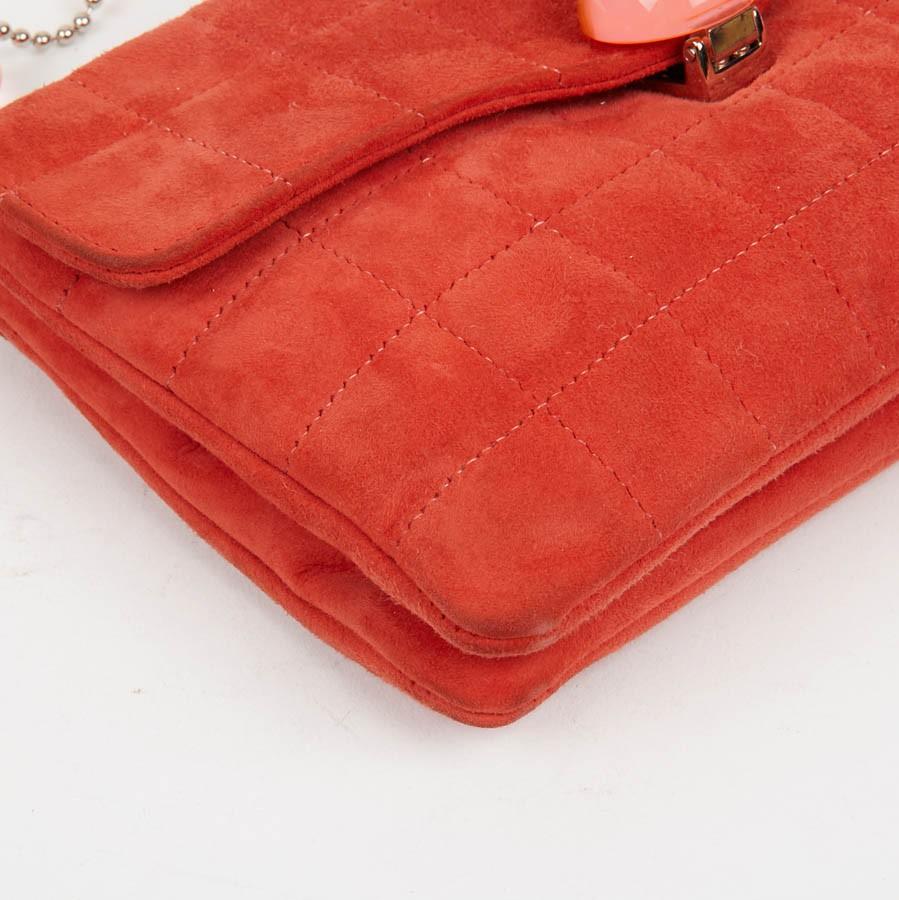CHANEL Vintage Coral Suede Bag For Sale 1