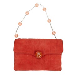 CHANEL - Sac en daim corail vintage