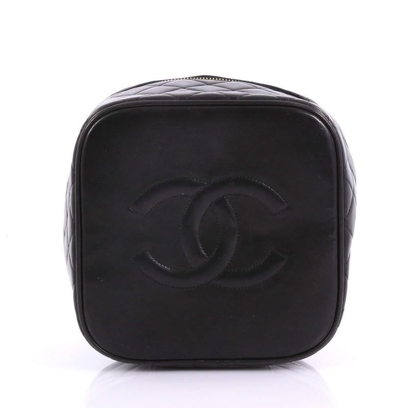 Women's or Men's Chanel Vintage Cosmetic Case Quilted Lambskin Medium