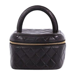 Chanel Vintage Cosmetic Case Quilted Lambskin Medium