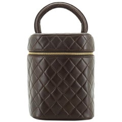 Chanel Vintage Cosmetic Case Quilted Lambskin Tall