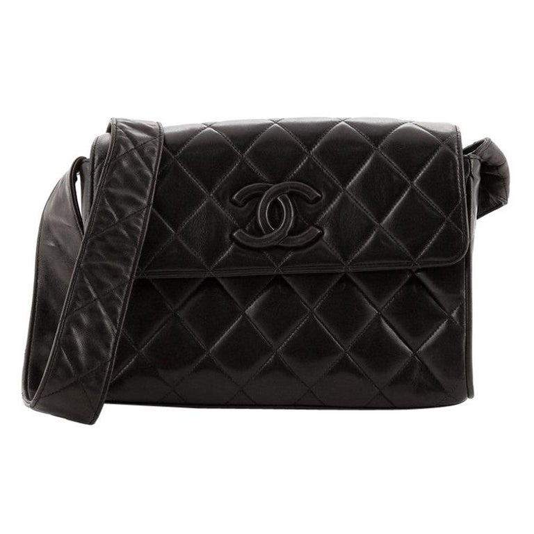 Chanel Vintage Covered CC Flap Bag Quilted Lambskin Medium