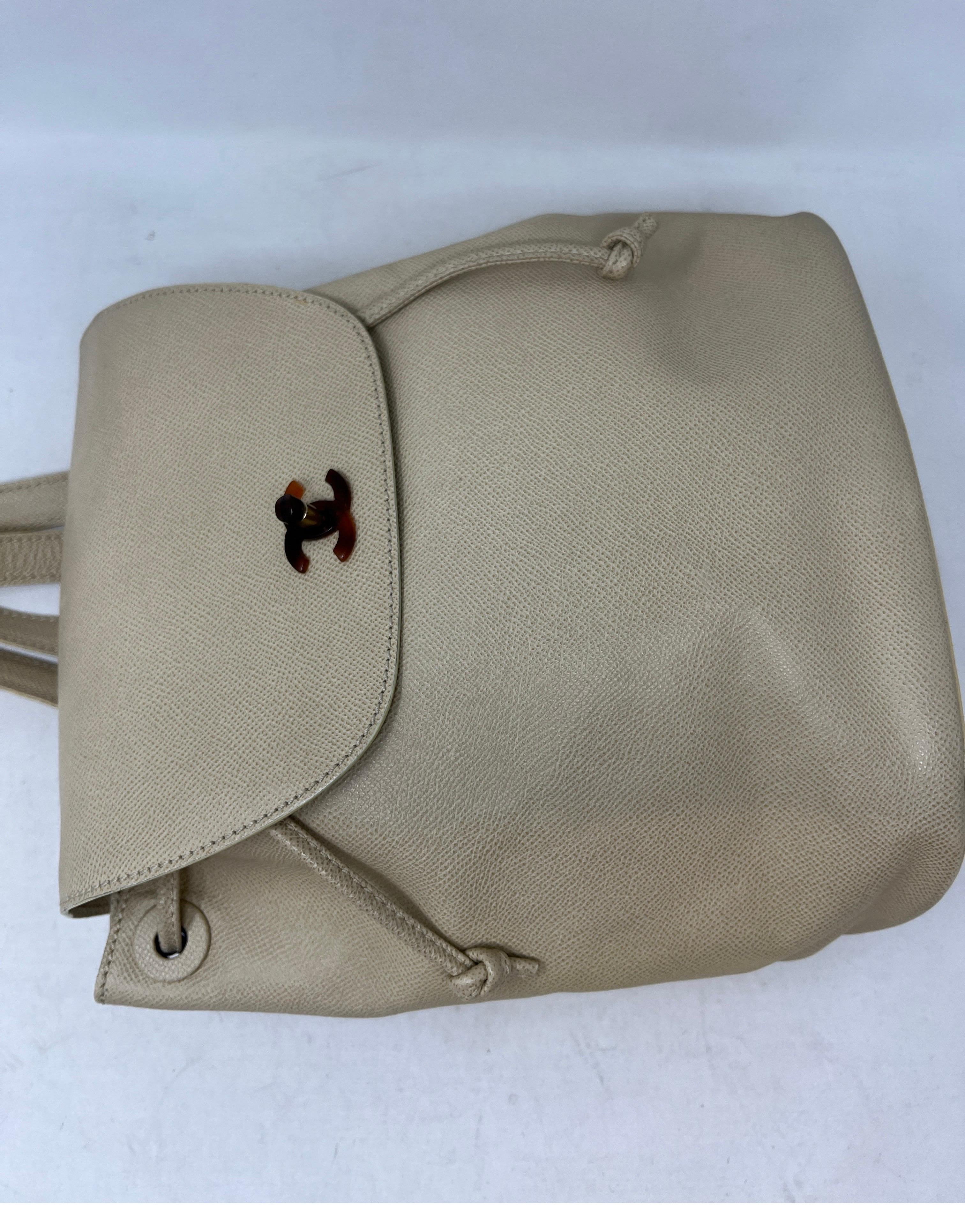 Chanel Vintage Cream Backpack 8