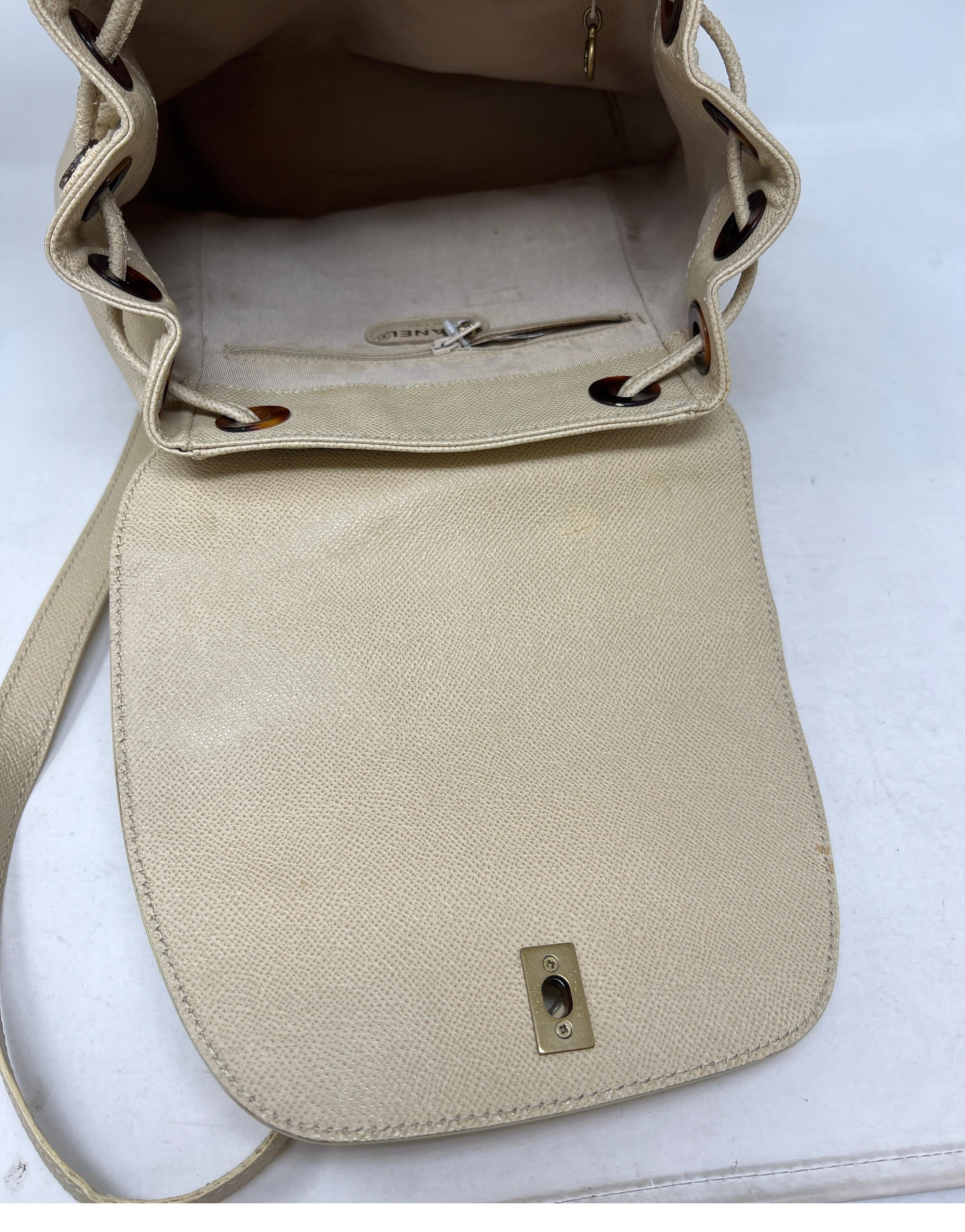 Chanel Vintage Cream Backpack 9