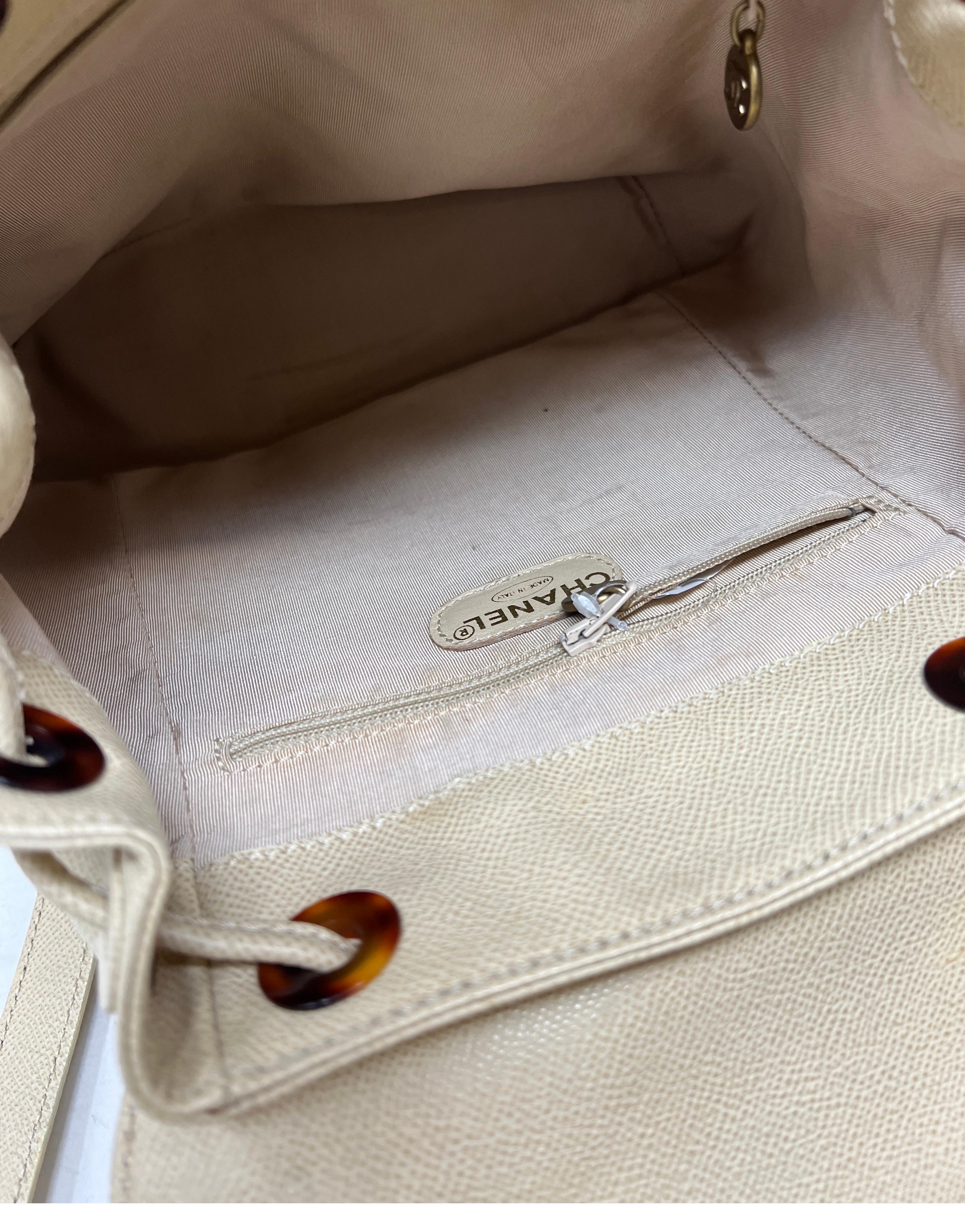 Chanel Vintage Cream Backpack 10