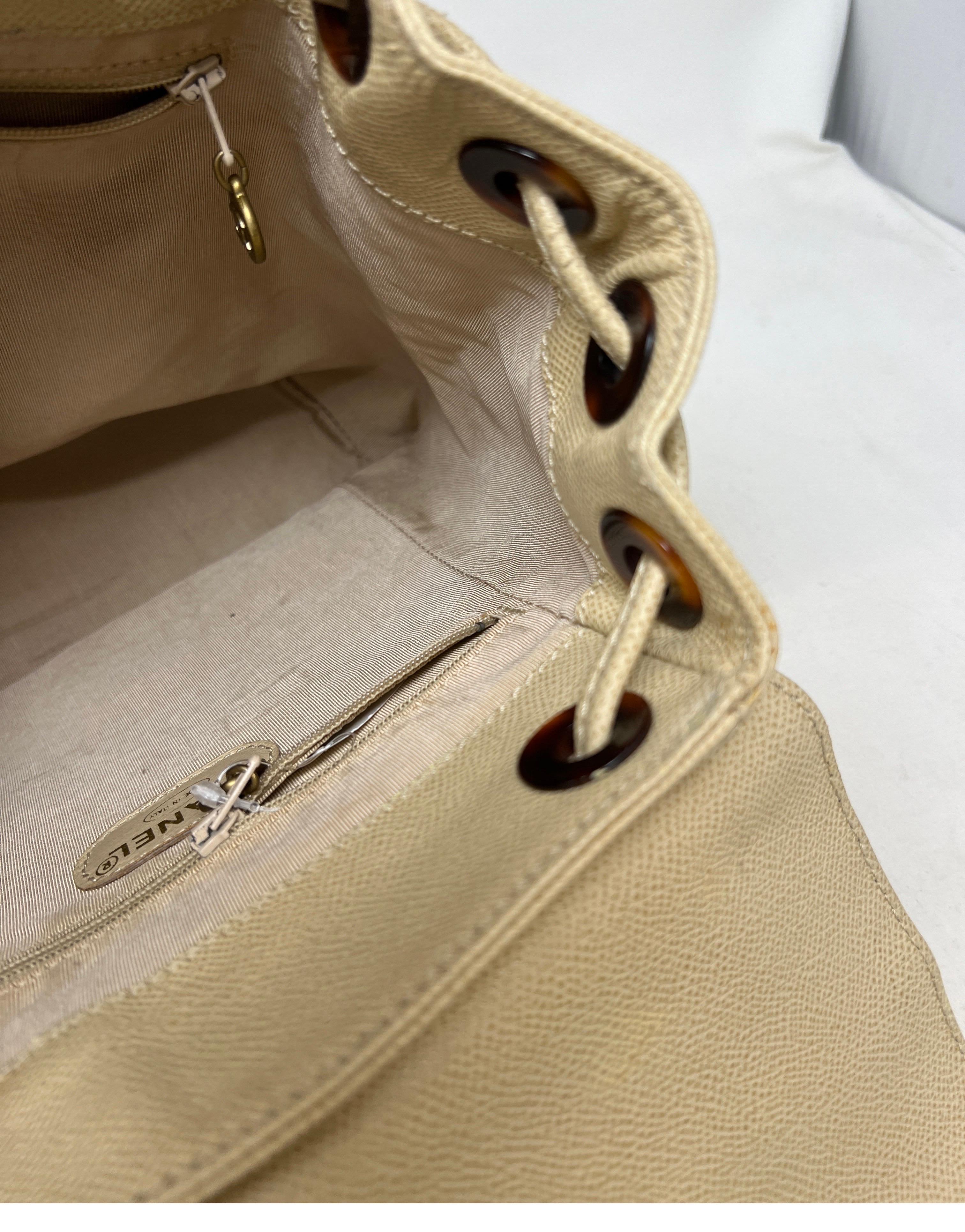 Chanel Vintage Cream Backpack 11