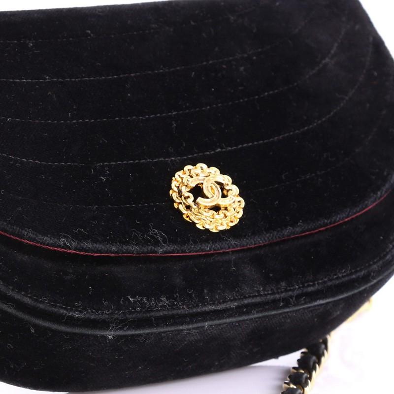 Chanel Vintage Crescent Flap Bag Horizontal Quilted Velvet Medium 1