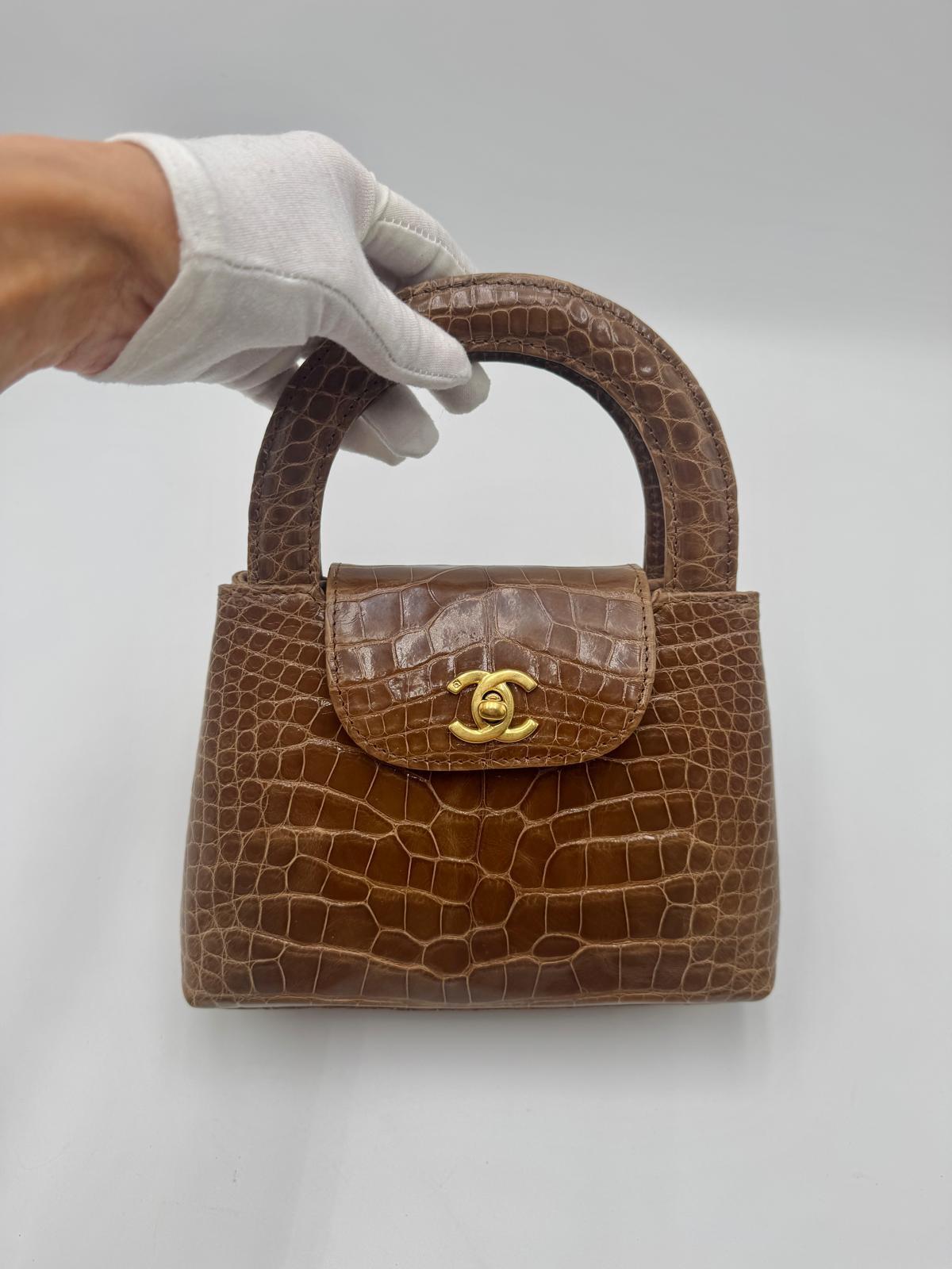 Chanel Vintage Crocodile Mini Kelly For Sale 8