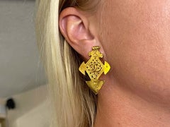 CHANEL Vintage Cross CC Earrings