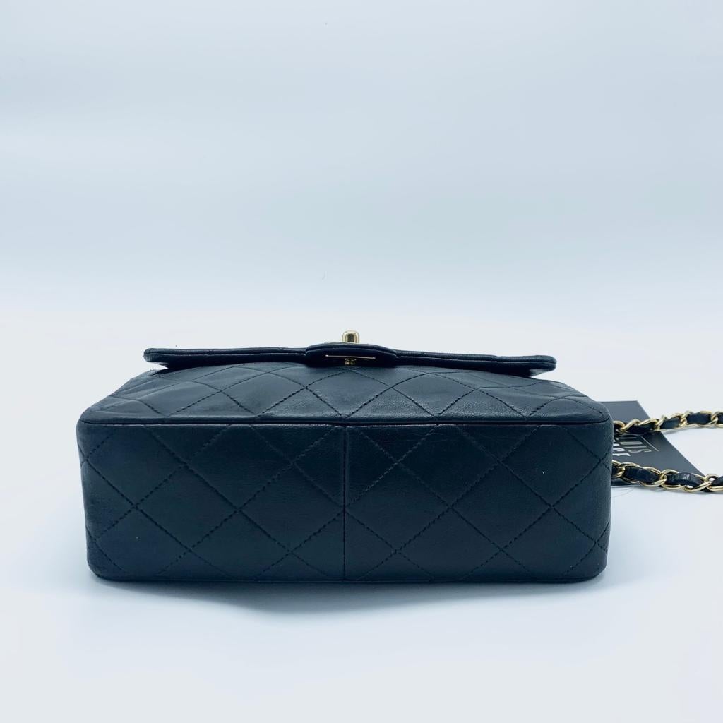 CHANEL Vintage Crossbody Mini Bag in Black Lambskin Leather 1