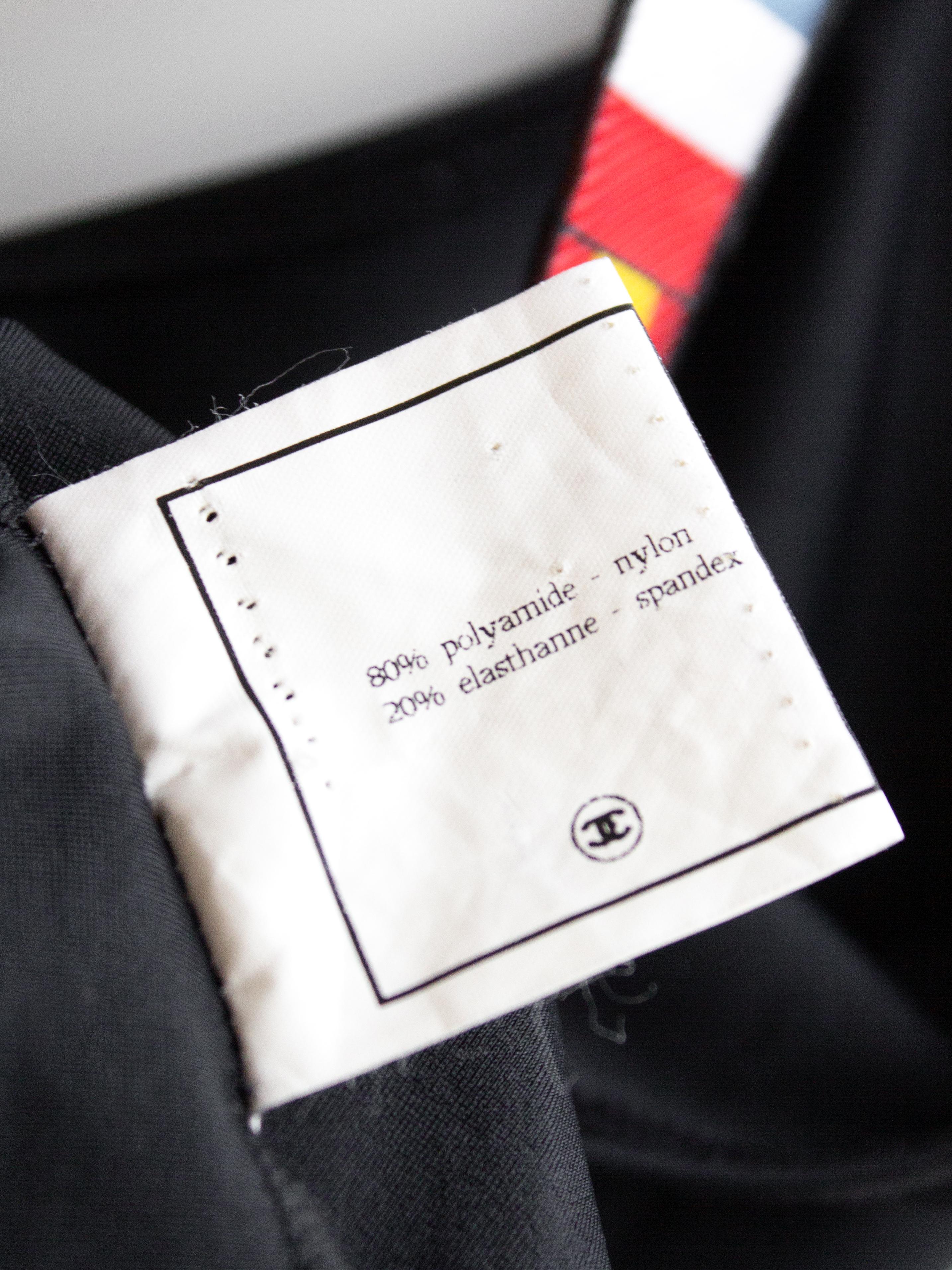 Chanel Vintage Cruise 1994/1995 Internationale Flaggen CC Logo Schwarz 95C Badeanzug 9