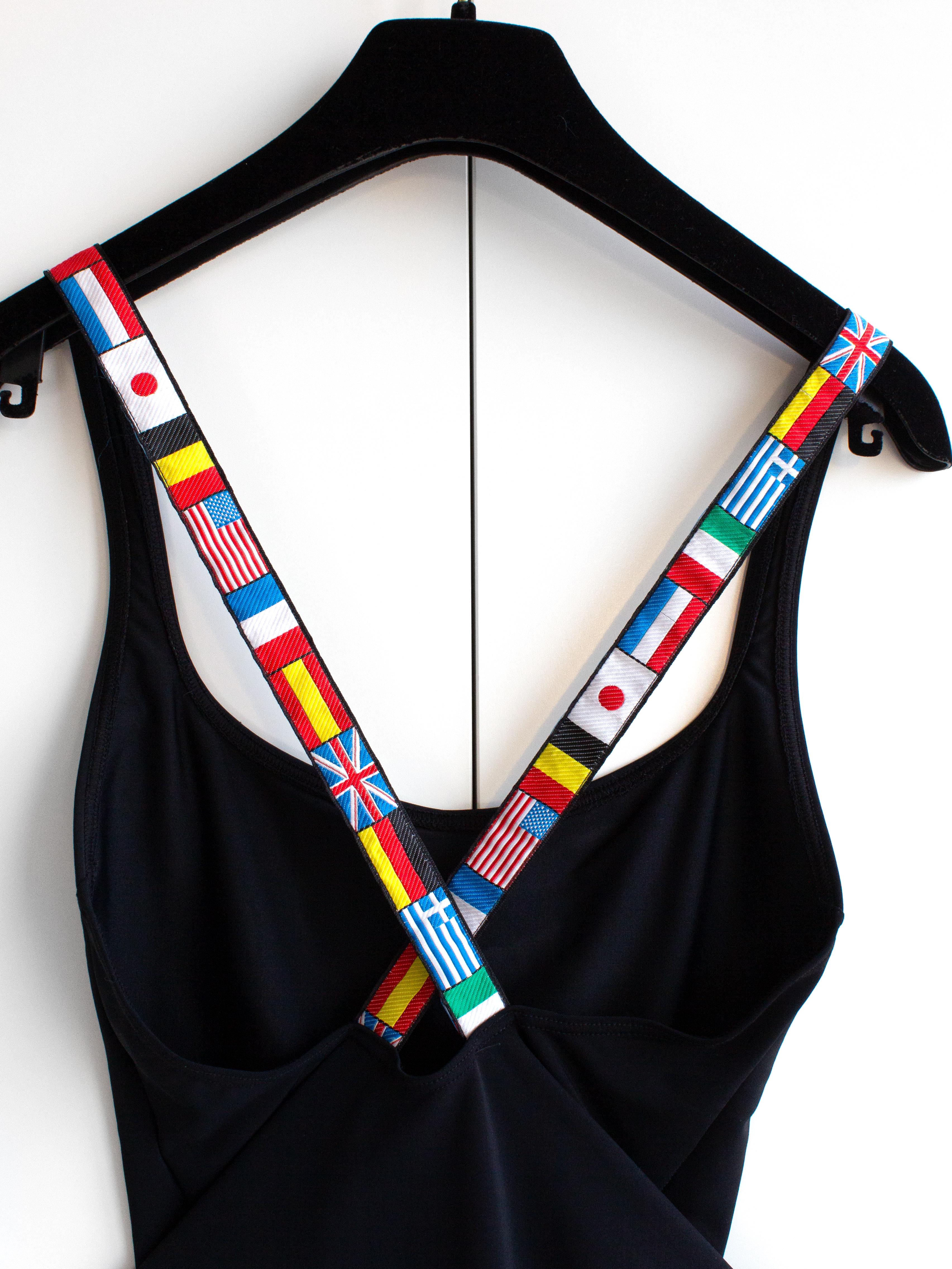 Chanel Vintage Cruise 1994/1995 International Flags CC Logo Black 95C Swimsuit 3