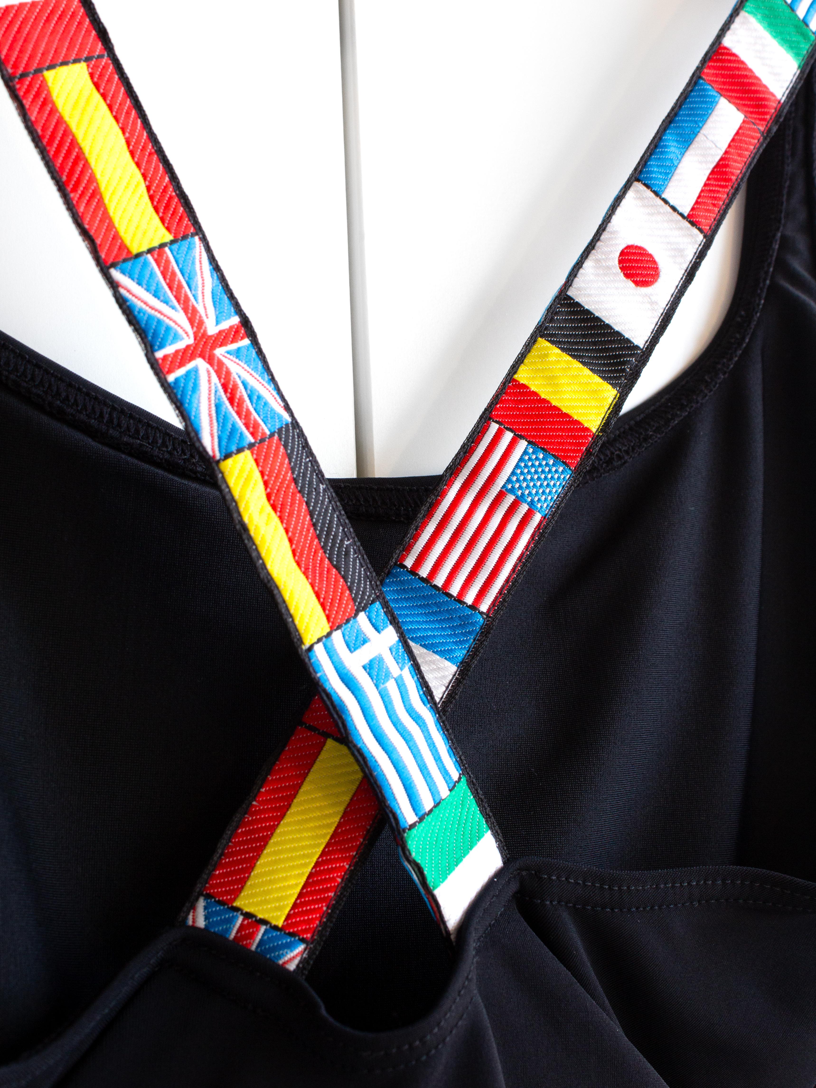 Chanel Vintage Cruise 1994/1995 International Flags CC Logo Black 95C Swimsuit 4