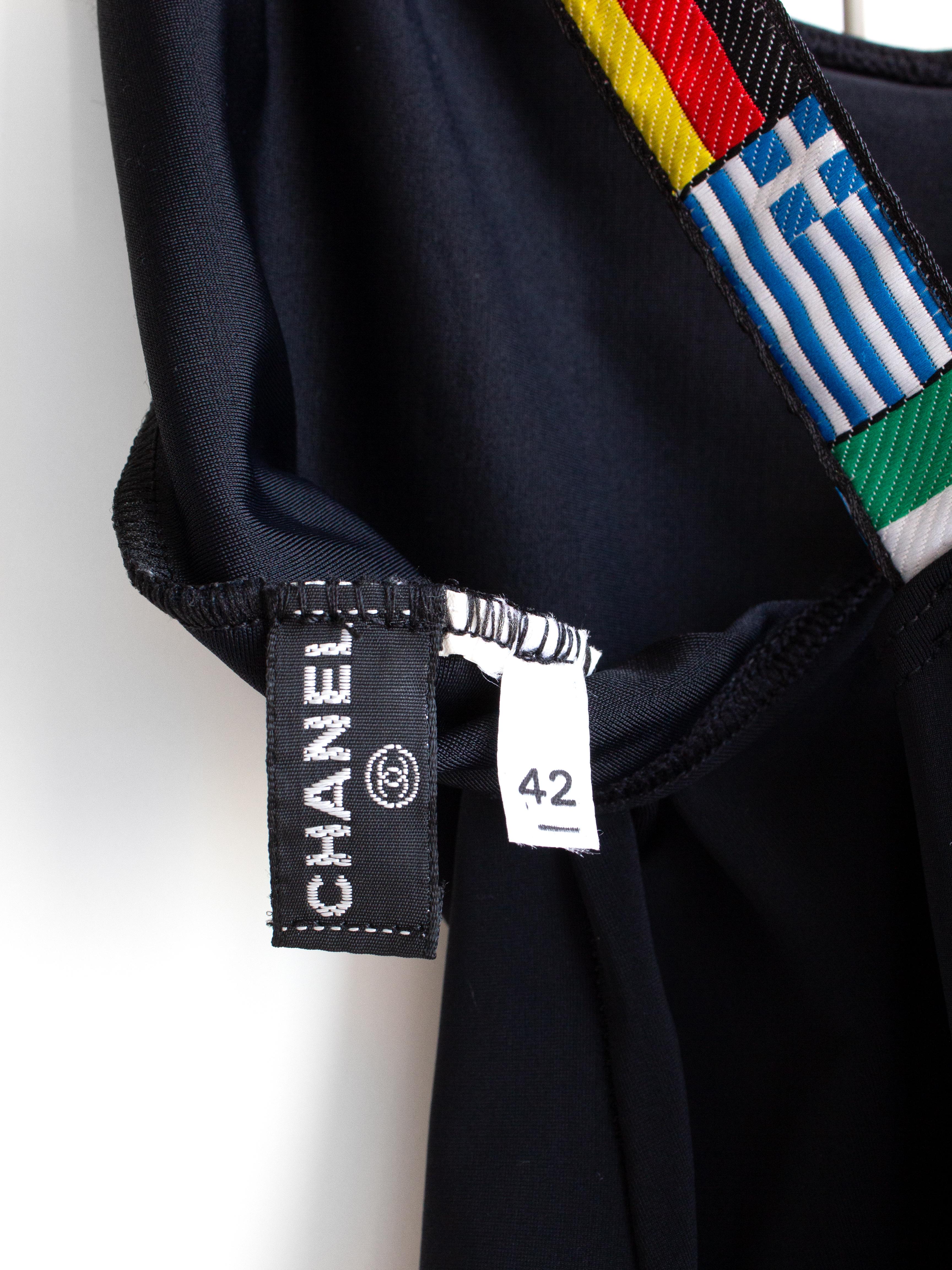 Chanel Vintage Cruise 1994/1995 International Flags CC Logo Black 95C Swimsuit 5