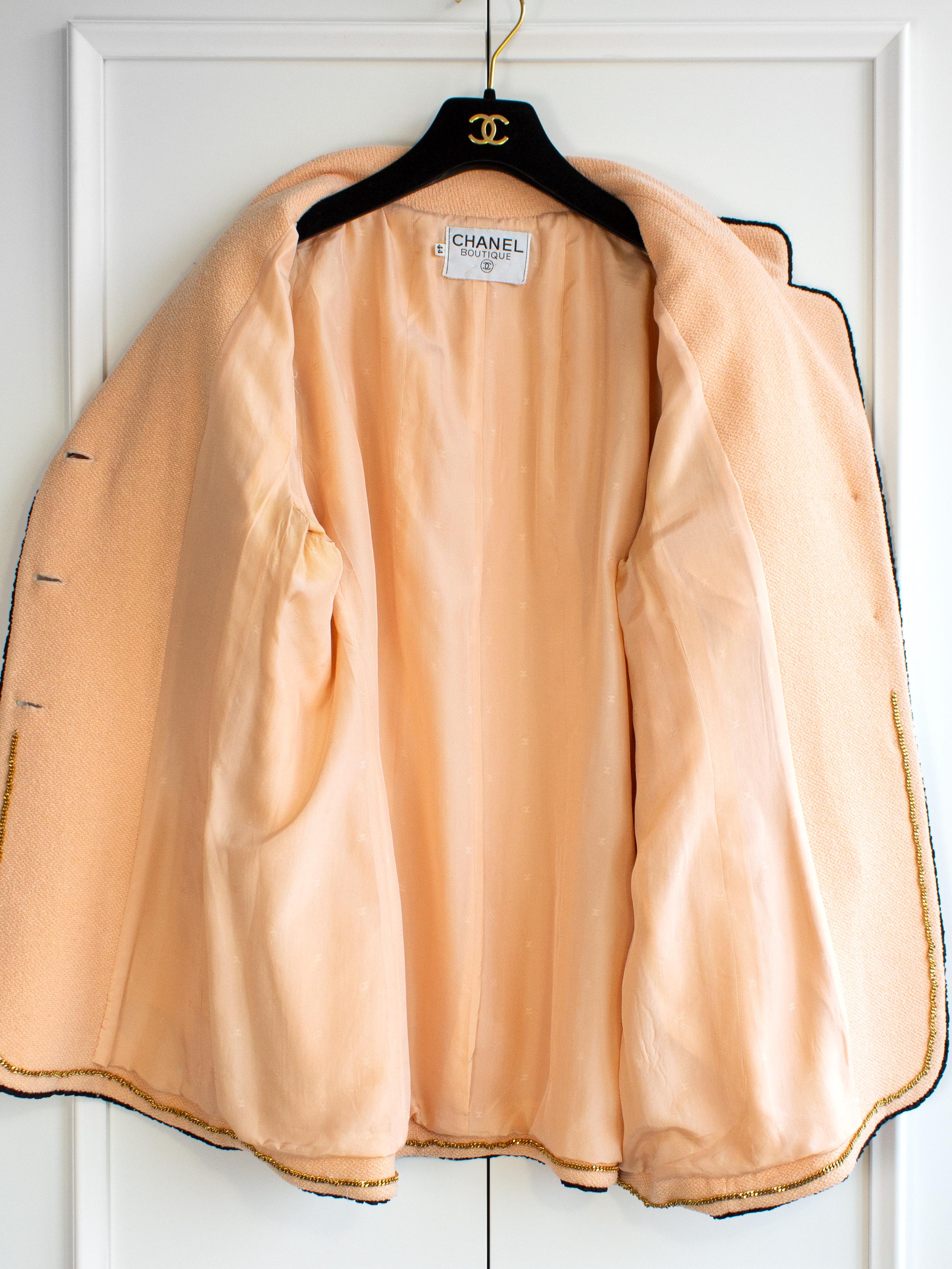 Chanel Vintage Cruise 1994 Peach Black Tweed 94C Jacket 7