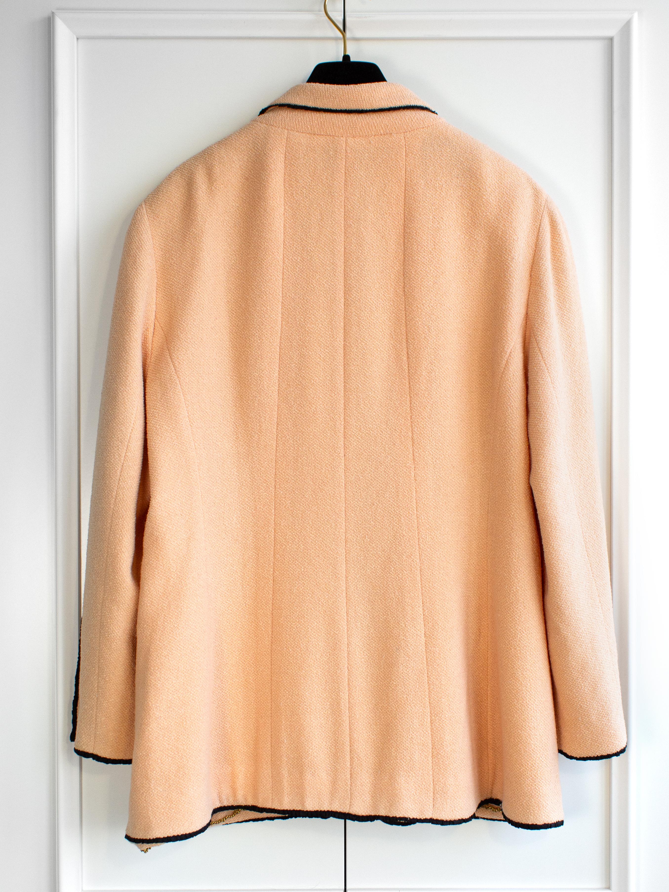 Chanel Vintage Cruise 1994 Peach Black Tweed 94C Jacket 1