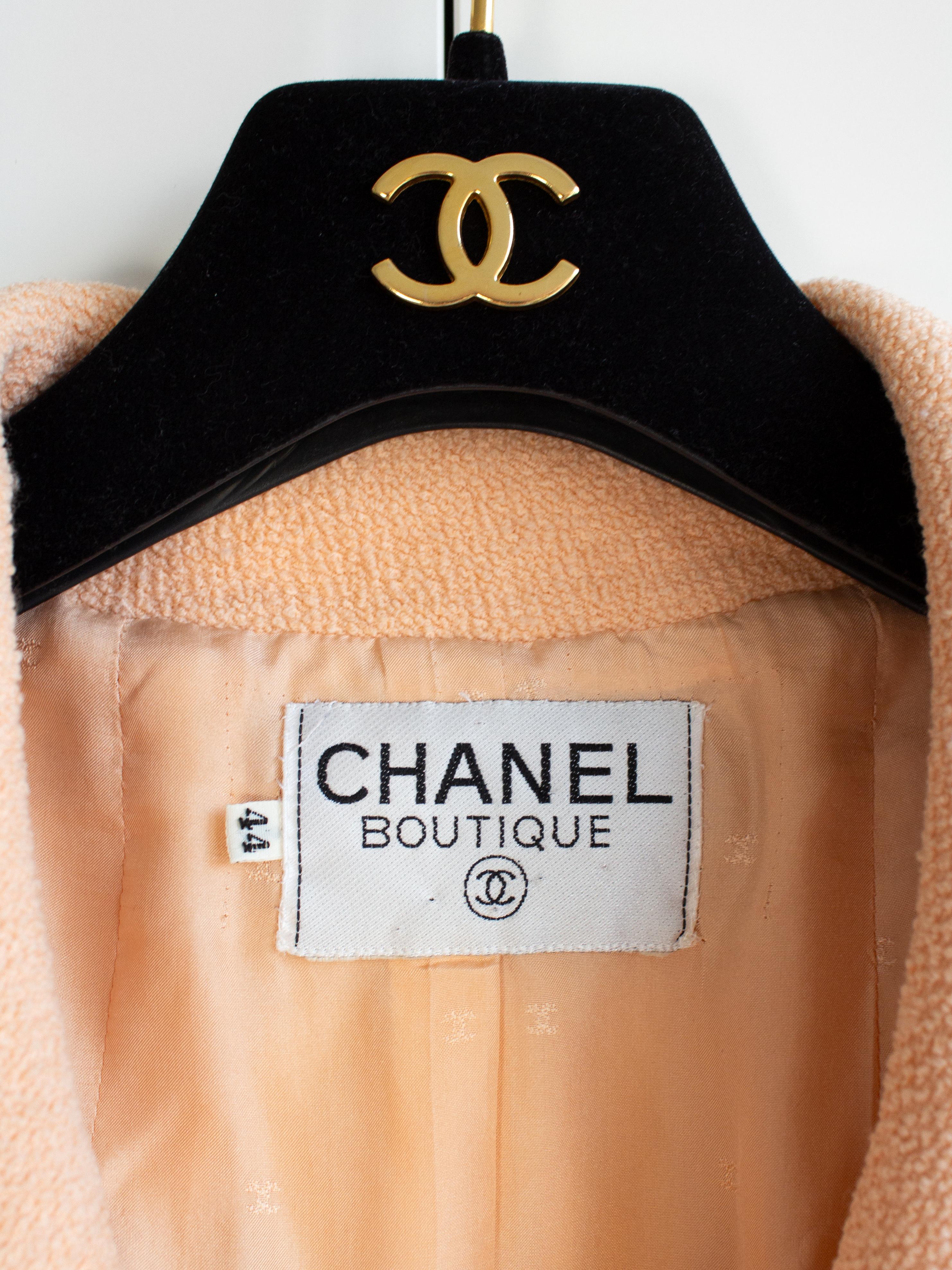 Chanel Vintage Cruise 1994 Peach Black Tweed 94C Jacket 3