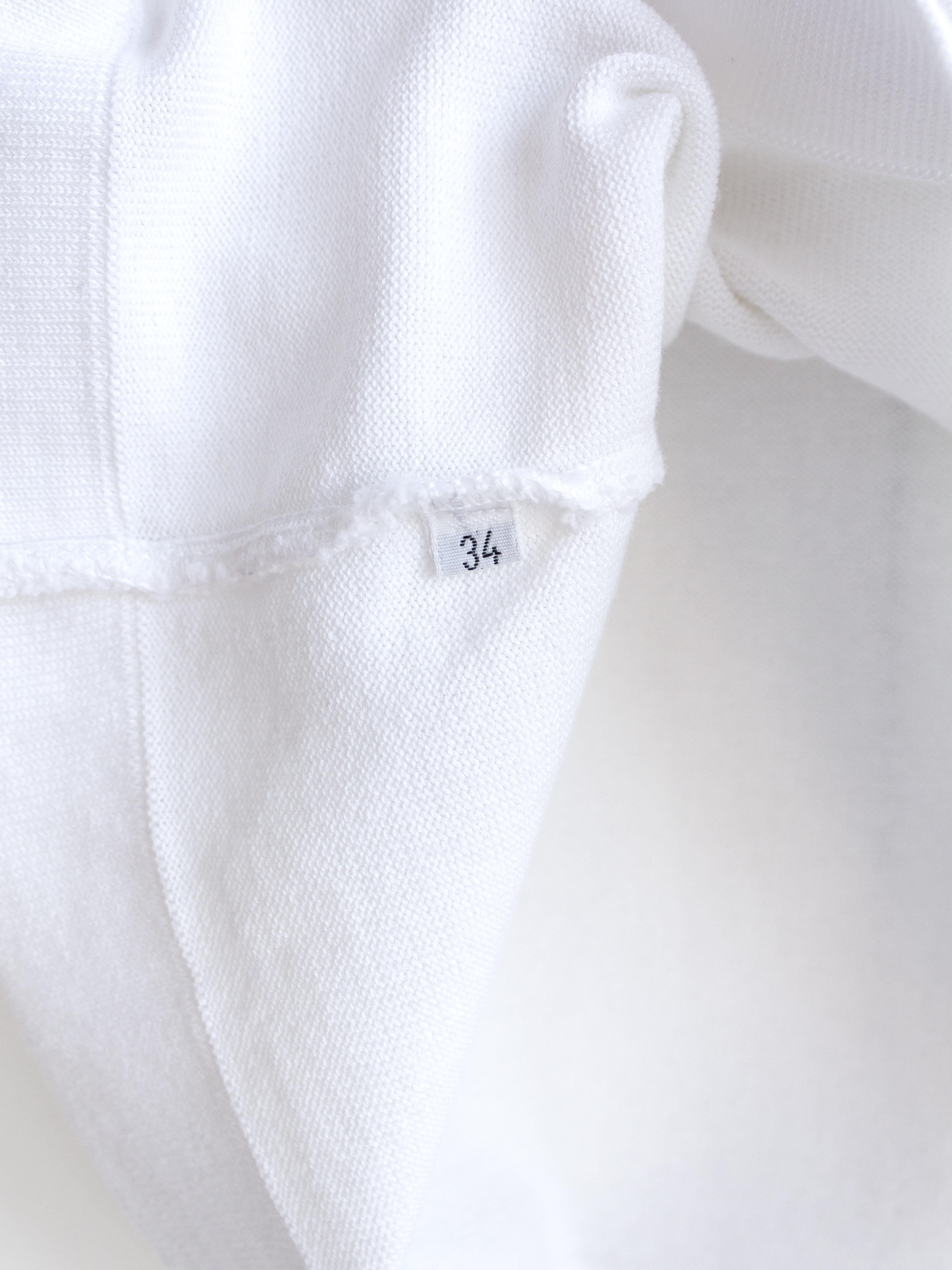 Women's Chanel Vintage S/S1994 White Black Trim CC Logo 94P Cotton T-Shirt Top