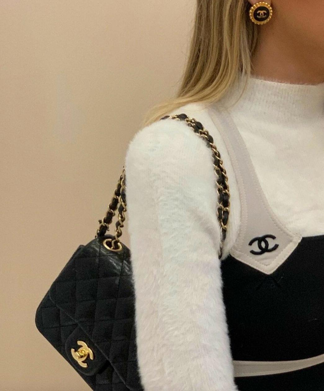 Chanel Vintage Cruise 1996 Black White CC Logo 96C Mini Dress 1