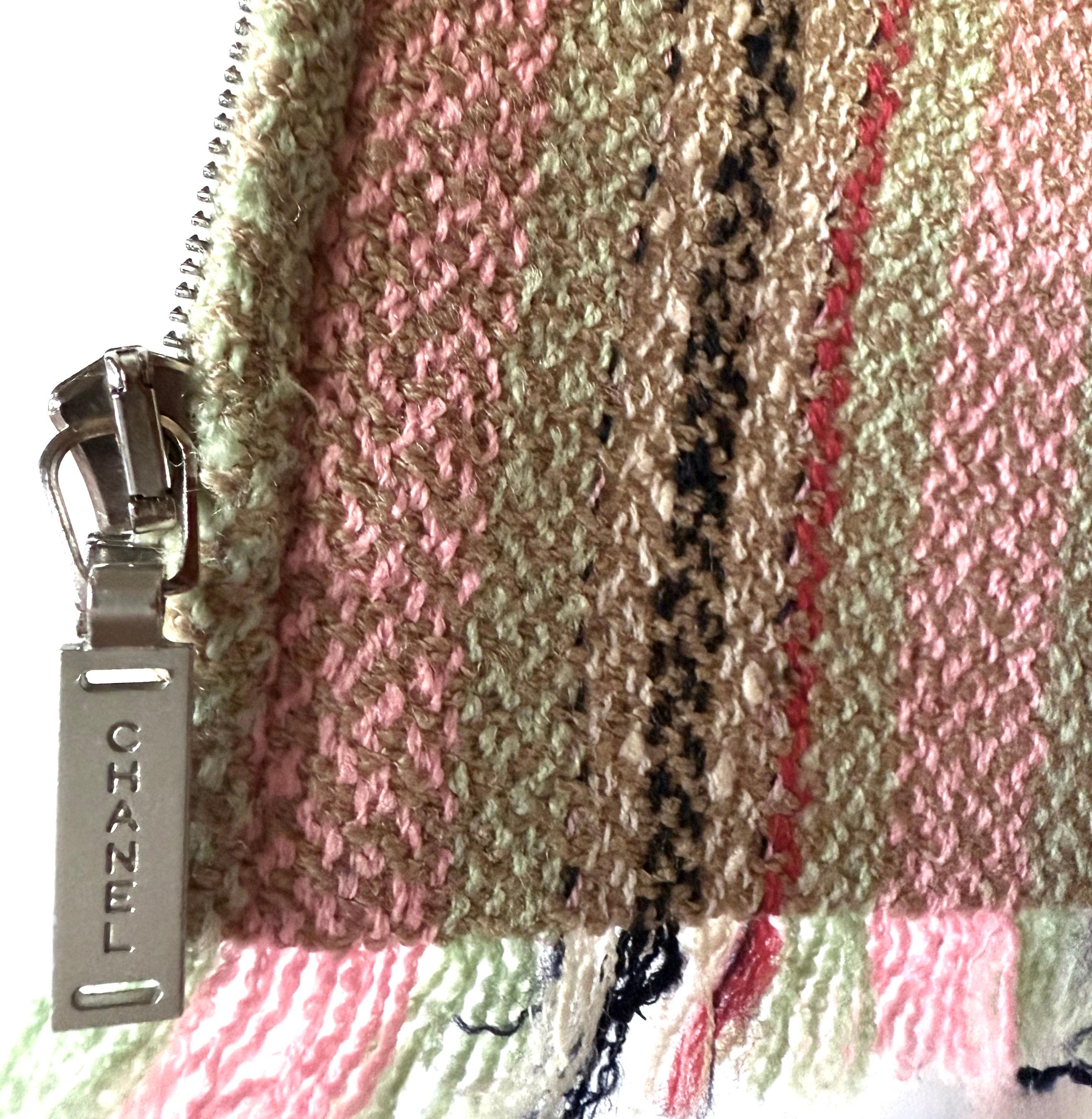 CHANEL Vintage Cruise 2000 Gestreifte Jacke aus Tweed - Ära Karl Lagerfeld im Angebot 6