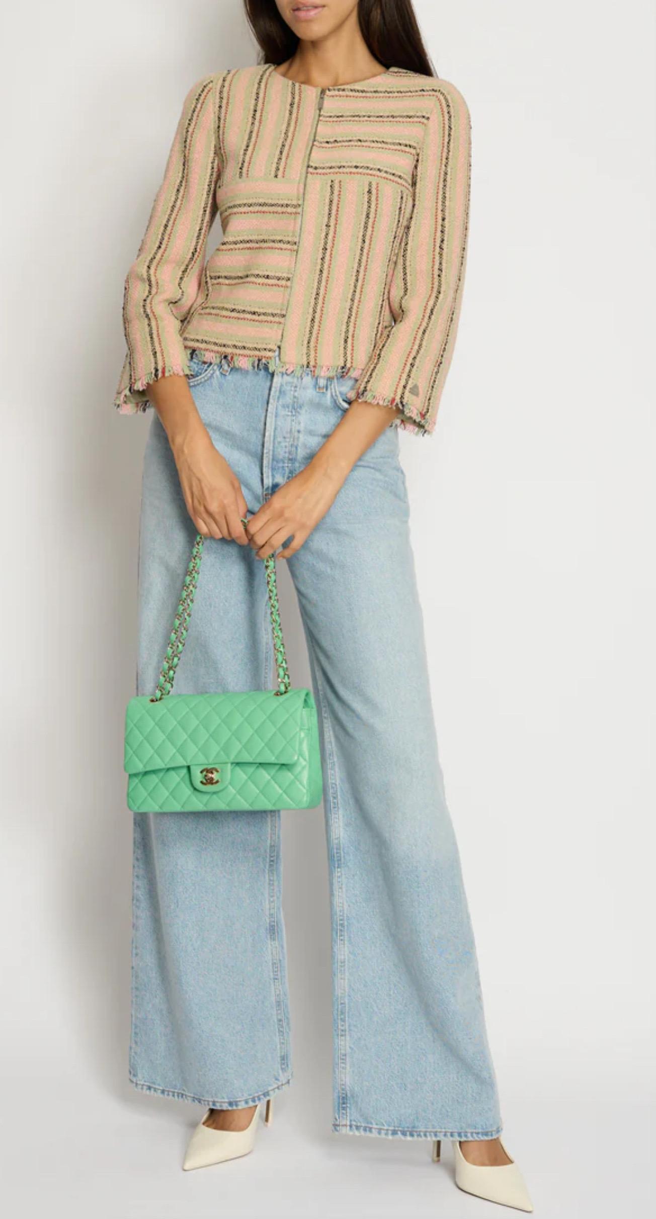 CHANEL Vintage Cruise 2000 Gestreifte Jacke aus Tweed - Ära Karl Lagerfeld Damen im Angebot