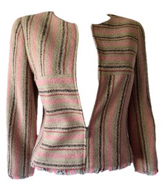 CHANEL Vintage Cruise 2000 Striped Cropped Tweed Jacket – Karl Lagerfeld Era