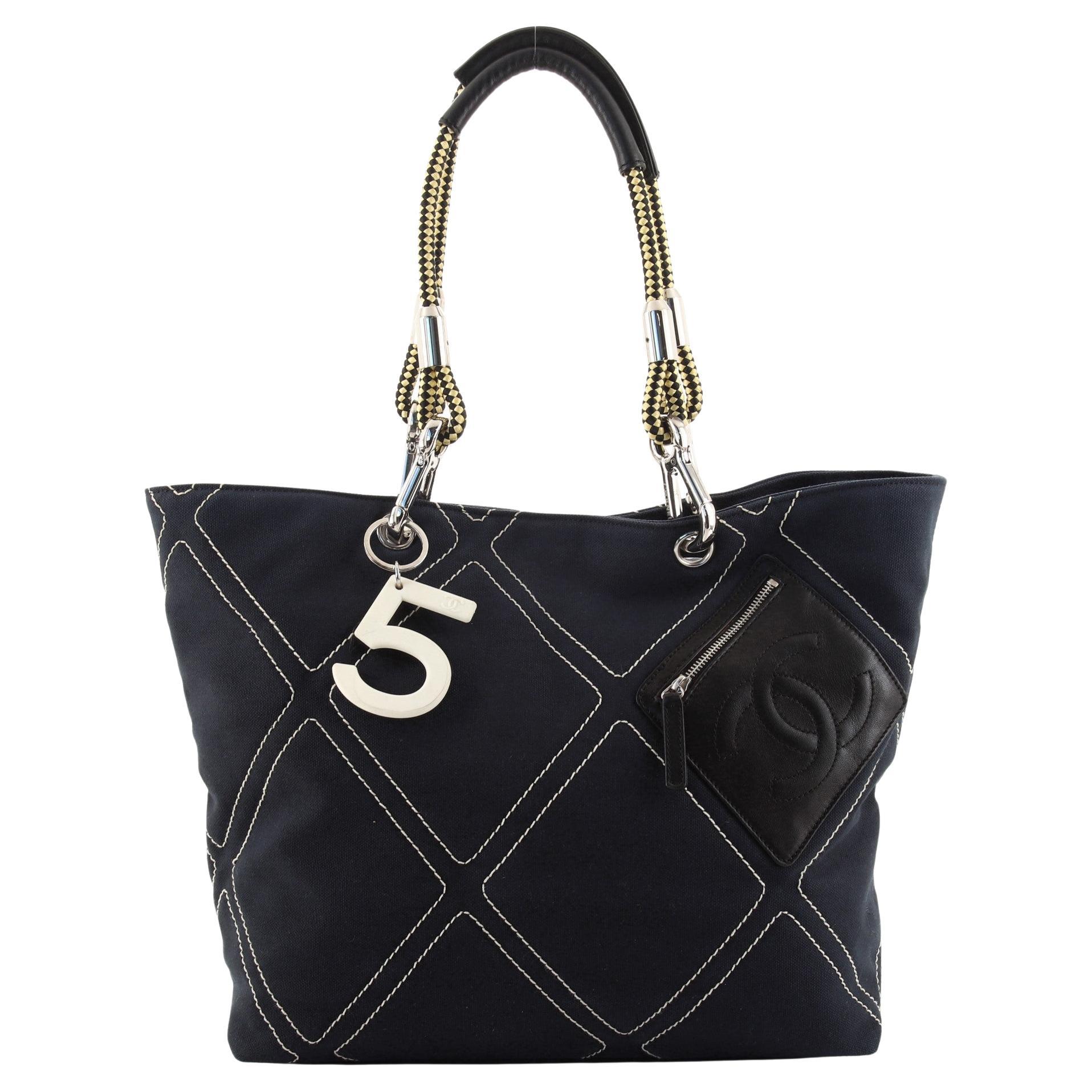 Chanel Vintage Cruise Line No.5 Tote Quilted Canvas Medium