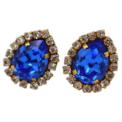 CHANEL Vintage Crystal Clip-On Earrings, 1995