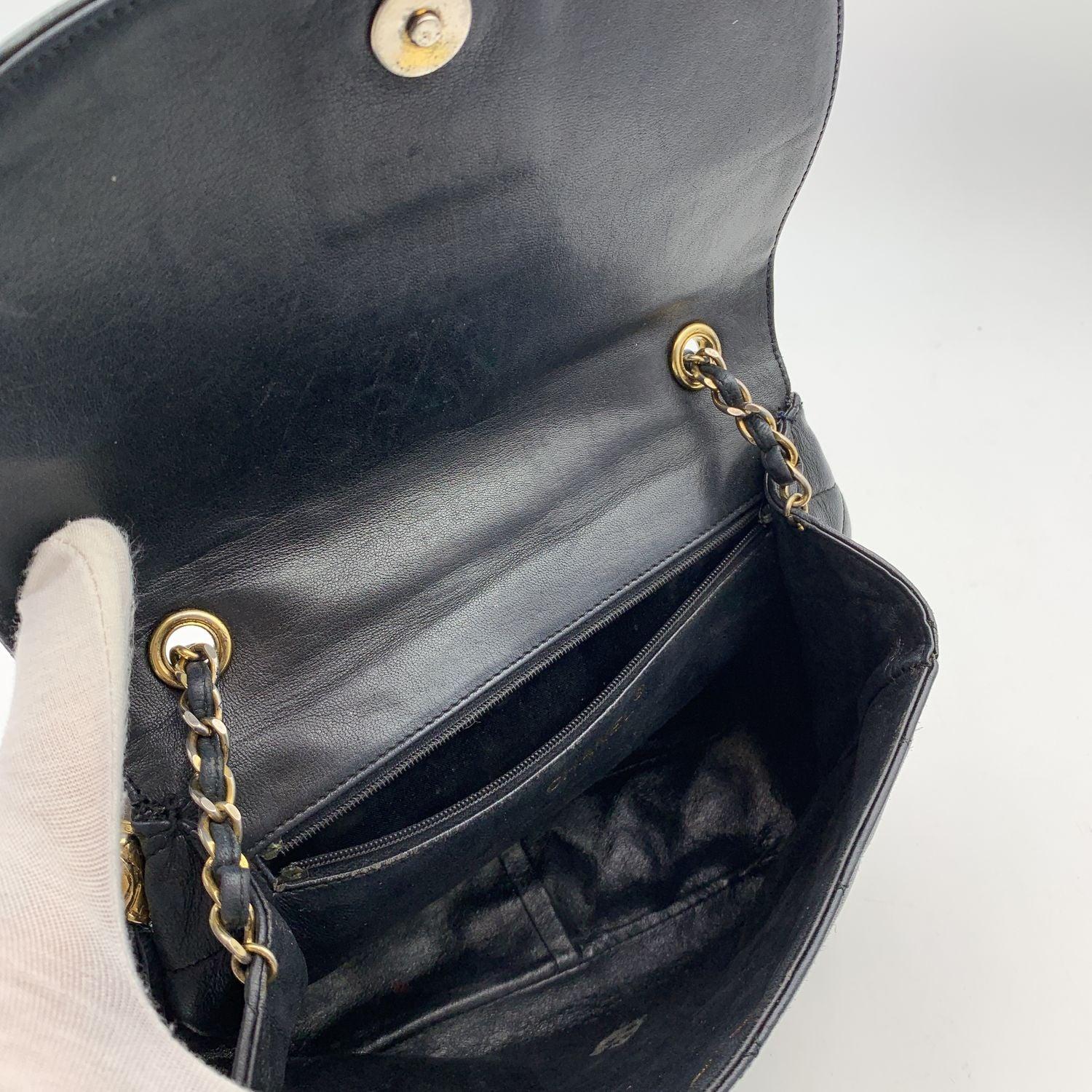 Women's Chanel Vintage Dark Blue Quilted Leather CC Logo Tassel Shoulder Bag