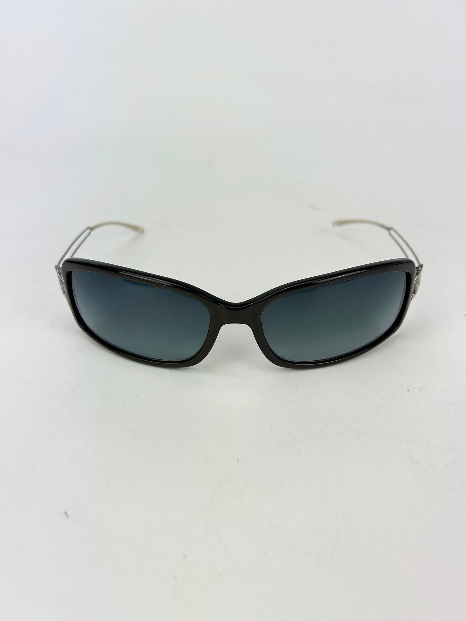 Women's Chanel Vintage Dark Gray Rectangle Frame Matte Silver Sunglasses For Sale