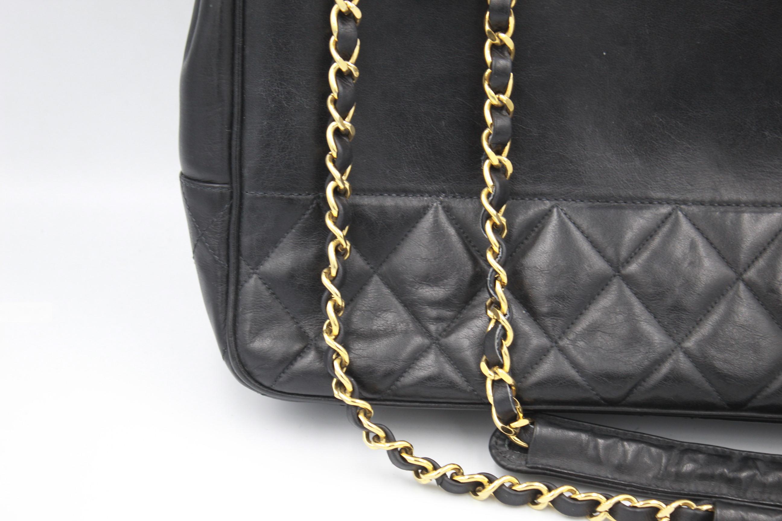 Gray Chanel Vintage Dark Navy  Shopper Bag For Sale