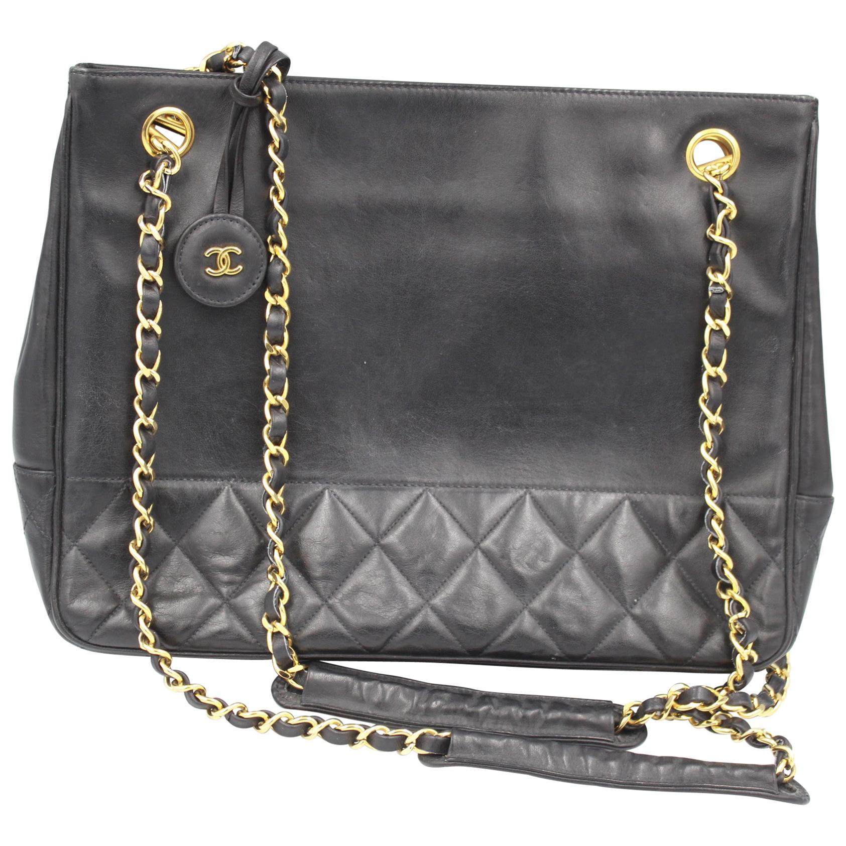 Chanel Vintage Dark Navy  Shopper Bag For Sale
