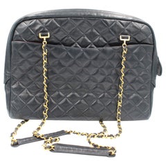 Chanel Vintage Dark Navy  Shopper Bag