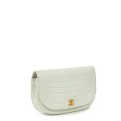 CHANEL, Vintage Demi-Lune in white leather