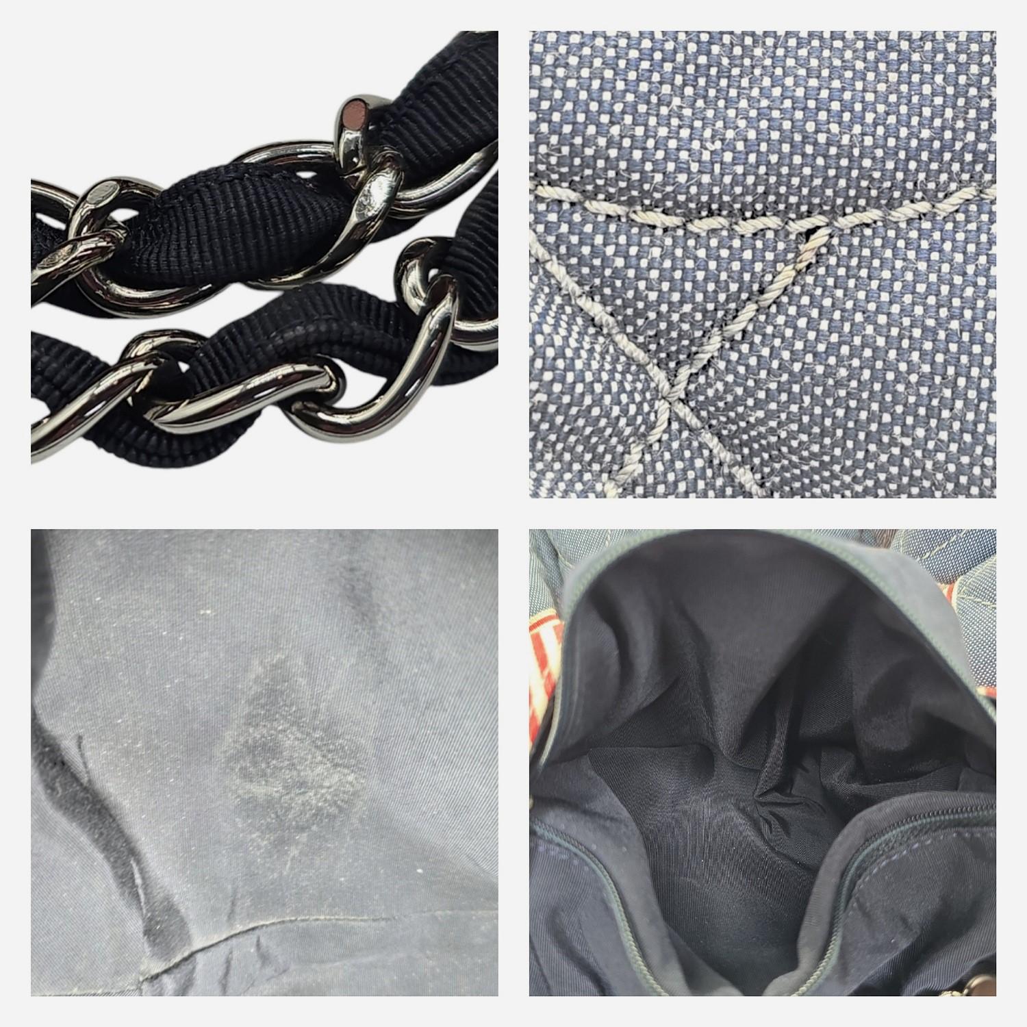 Chanel Vintage Denim Coco Cabas Drawstring Tote For Sale 5