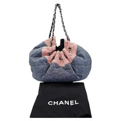 Chanel Vintage Denim Coco Cabas Drawstring Tote