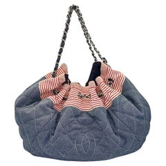 Chanel Vintage Denim Coco Cabas Drawstring Tote
