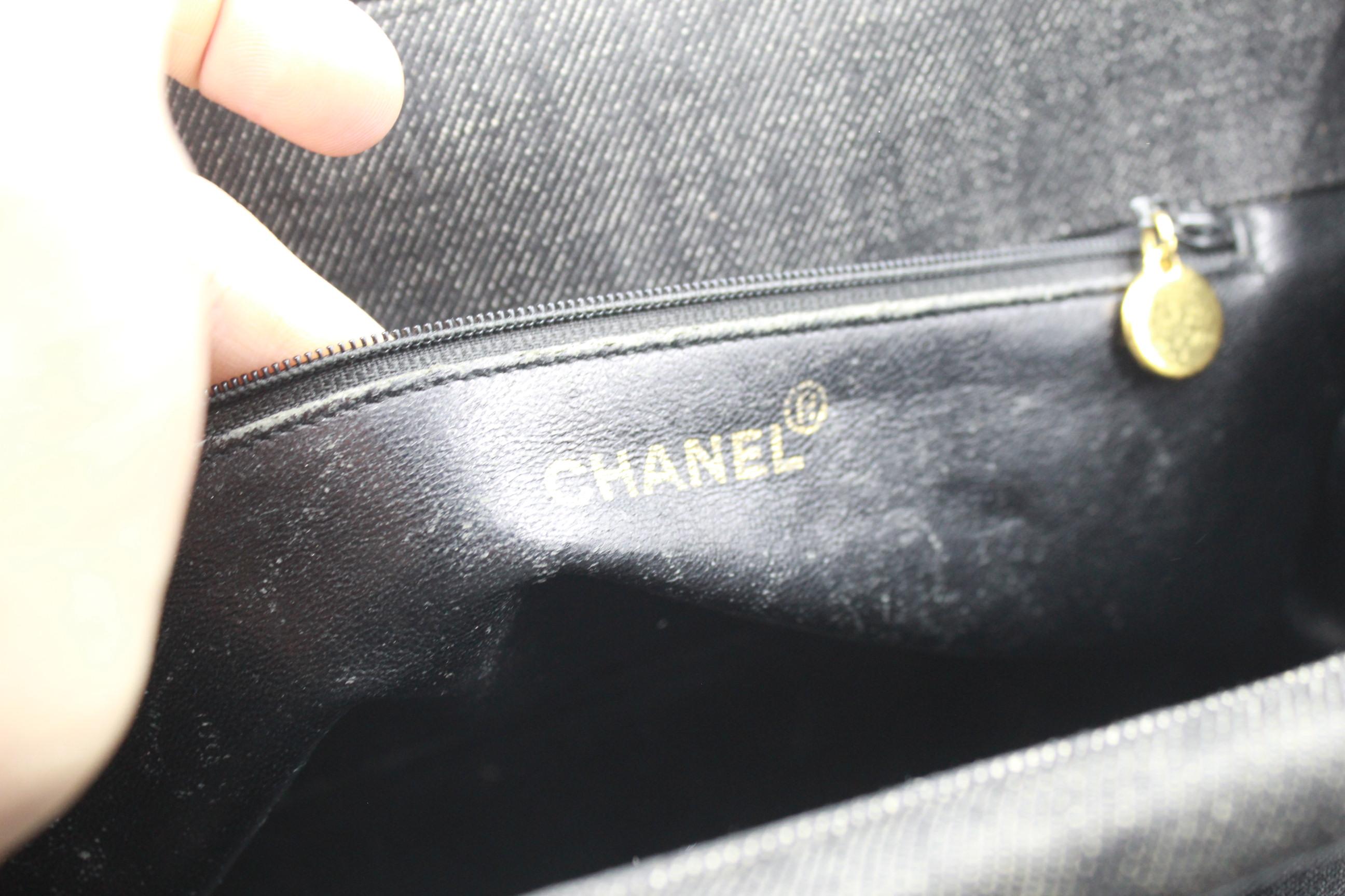 Gray Chanel Vintage Denim Handbag and brown bakelite Handle