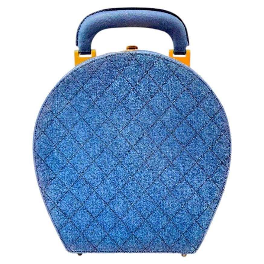 Chanel Vintage Denim Vanity Case For Sale